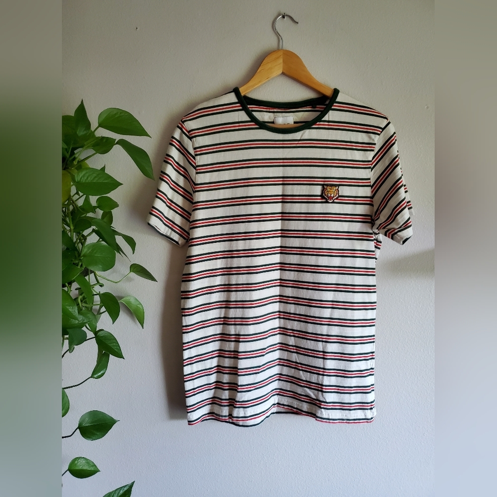 Red and black striped tee